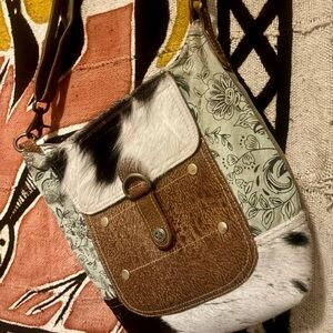 Myra Bag Brown and Black Floral Shoulder Bag